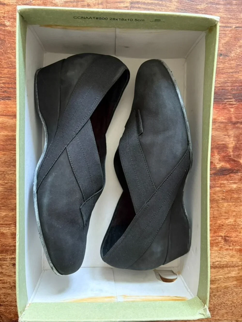 Vintage 1803 Black Nubuck Suede Wedge Pumps Size 30